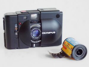 Olympus XA camera and film.jpg